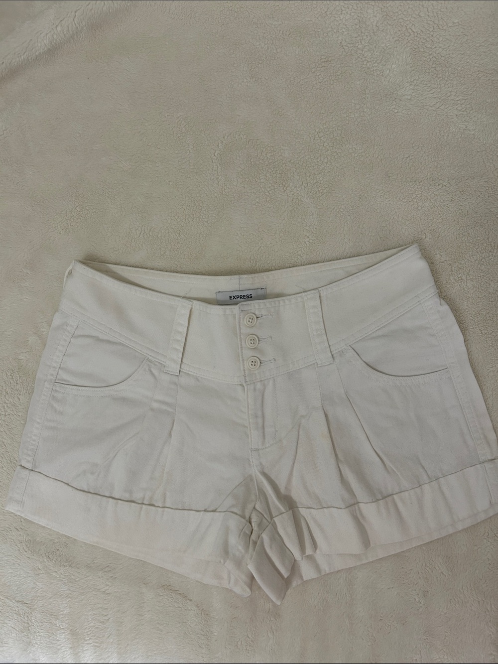 Express White Cotton Shorts